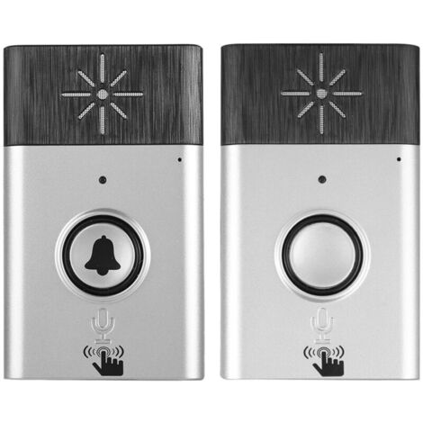 Campanello senza fili SJLERST, interfono vocale wireless intelligente, sistema di controllo accessi, campanello per interni/esterni, argento