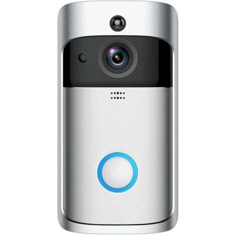 Campanello video wireless Chime and Doorbell V5 a basso consumo energetico, visione notturna HD intelligente (argento)