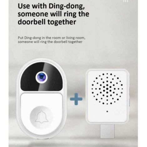 Campanello - Videocitofono bidirezionale con telecamera WiFi 1080P Smart Video nero Campanello esterno wireless App Smart Life Protezione di sicurezza