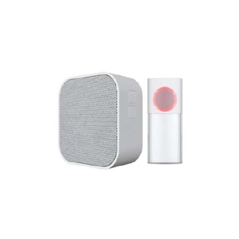 CAMPANELLO WIRELESS BATDOOR colore bianco con finitura in tessuto grigio SYNTESY