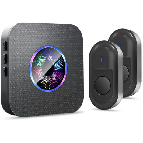 Campanello wireless da esterno impermeabile, suoneria impermeabile IP55 300 metri, 55 melodie e 5 livelli di volume, kit di un ricevitore e un trasmettitore per casa, soggiorno, ufficio