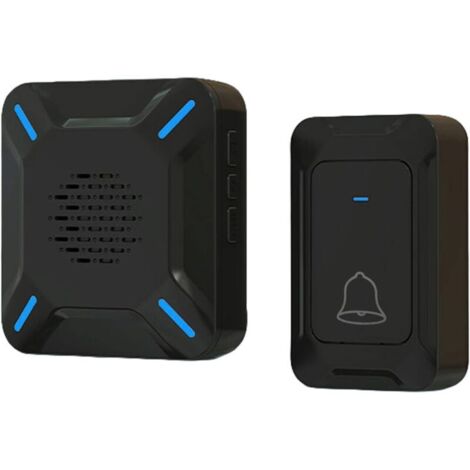 Campanello wireless da esterno KZQ, impermeabile IP68, grande altoparlante, suono potente, indicatore LED, portata 300 m, 5 livelli di volume regolabili, 58 suonerie (nero)