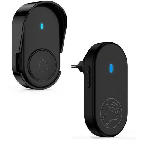 Campanello wireless esterno impermeabile, kit campanello per porta impermeabile IP66 (nero)