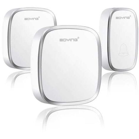 Campanello wireless impermeabile, campanello per esterni con portata di 300 m, 2 trasmettitori e 1 ricevitore, kit campanello wireless con flash LED