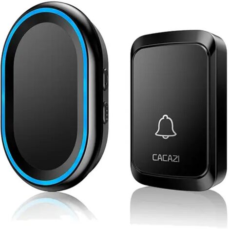 Campanello wireless impermeabile per esterni, campanello elettrico wireless impermeabile, portata 300 metri, kit campanello con flash LED, 58 melodie, 4 volumi, 1 trasmettitore + 1 ricevitore