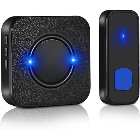 Campanello wireless impermeabile per esterni, kit ricevitore e trasmettitore, suoneria impermeabile fino a 300 metri, 55 melodie e 5 livelli di volume, campanello per esterni per casa, soggiorno, uffi