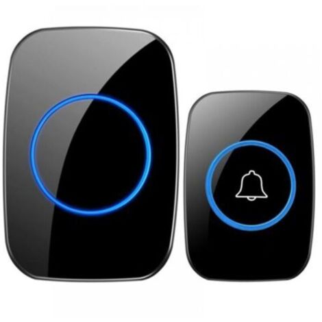 Campanello wireless per esterni, impermeabile IP44 fino a 300 m, LED nero, elettronico - Campanello wireless per esterni