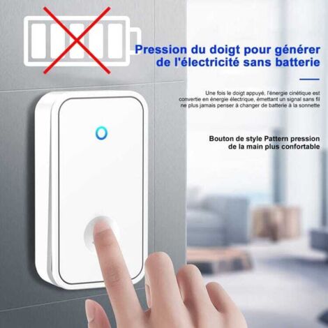 Campanello wireless plug-in - SDLOGAL Wireless senza batteria, 60 melodie, 5 livelli di volume e flash LED, kit campanello con 150 metri, flash LED