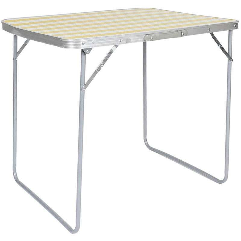 Campani - Table Pliante de Plein Air Décor Rayures Jaunes et Blanches