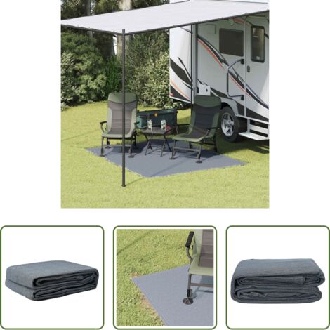 Campeggio - Tappeto da Tenda Blu e Grigio 200 x 250 cm Polietilene