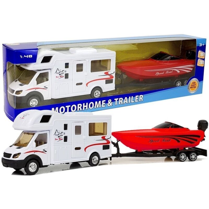 Camper con motoscafo rosso e Friction Drive 1:48