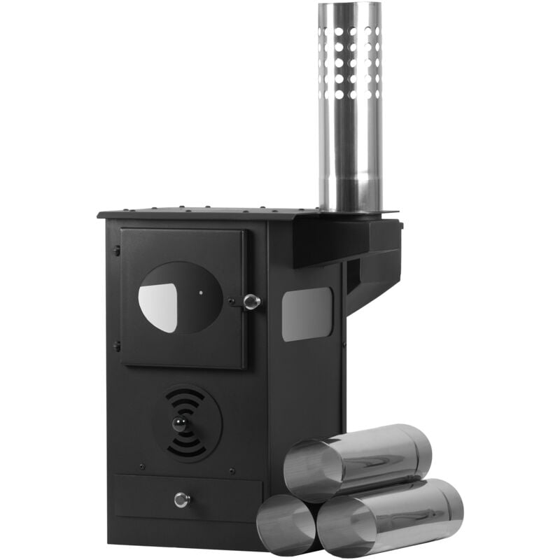 Campfeuer - Four de terrasse 58 x 43 x 157 cm Four de jardin avec chambre de combustion et foyer Champignon chauffant