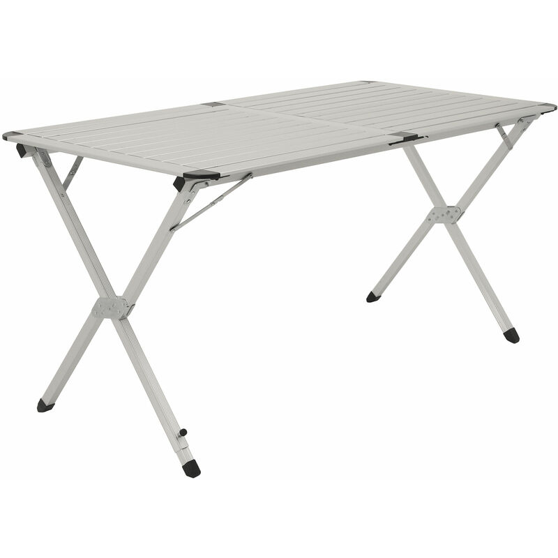 Table de camping en aluminium pour 4 personnes 140 x 70 x 70 cm pliable, rabattable et réglable en hauteur - Campfeuer