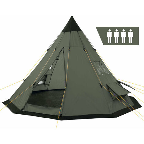 CampFeuer Tente tipi pour 4 personnes Spirit Tente tipi d'extérieur olive