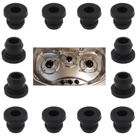 Camping Car Pieds en Caoutchouc Antirouille 24 Pièces Capuchon de Protection en Caoutchouc, Caoutchoucs de Grille de Cuisine Compatibles avec Les tiges Dometic, Smev, Thetford et 5 mm