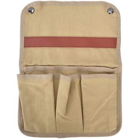 Camping Chair Armrest Storage Bag Large Capacity Multiple Pockets Portable Chair Hanging Storage Bag for Outdoor BeachKhaki