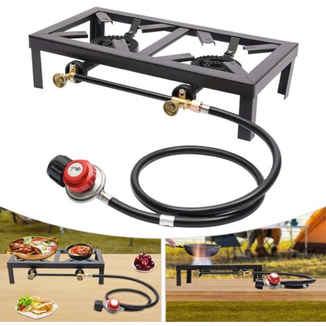 Camping Double Burner Stove Gas Powered Burner Stove For BBQ 0-10PSI