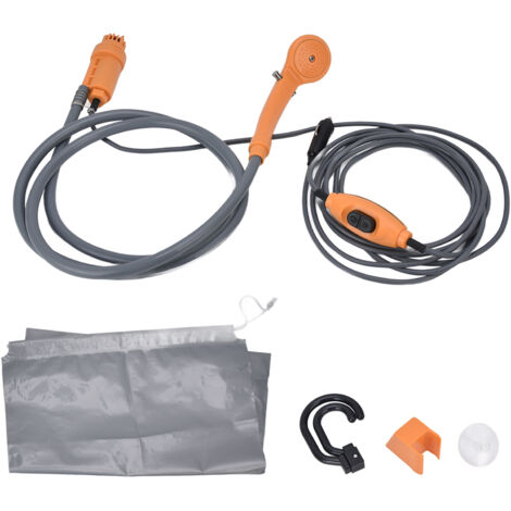 Camping Douche DC12V Portable Haute Flexibilité Plastique Durable Caoutchouc Conception Ergonomique Installation Facile Douche Extérieure