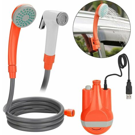 Camping Douche Portable Douches, Douche Voyage portative ext��rieur/int��rieur USB chargeant des Pompes de Pomme de Douche Rechargeables de Poche pour la Piscine de Lavage de Voiture de Voyage