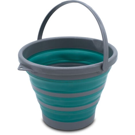 Camping Eimer faltbar Ø 32 cm - 10 L - Silikon Wasserkübel mit Tragegriff - Allzweck Outdoor Wassereimer für Ausflug Festival Picknick Falt Wasser Kübel