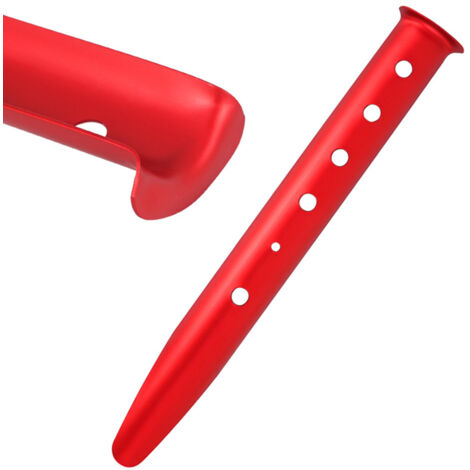 Camping en plein air tente clou en alliage d'aluminium léger en forme de U neige cheville plage tente auvent fixation clous 31cm rouge