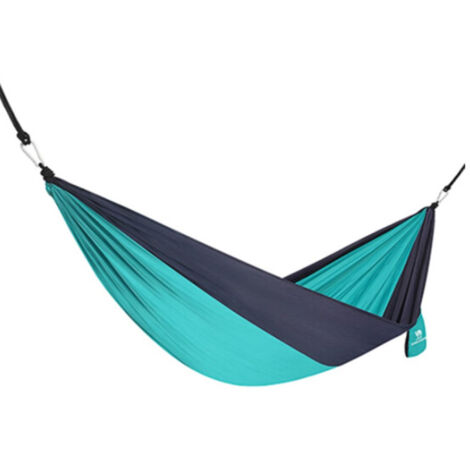 Camping Hängematte, superleichte tragbare Fallschirm Hängematte mit Zwei Baumgurten Einzel oder Doppel Nylon Reisebaum Hängematten… Blue&Dark Blue
