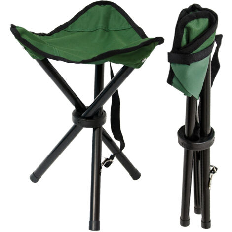 Camping Hocker Klapphocker Angelhocker Falthocker Campinghocker Dreibein Stuhl Grün - grün