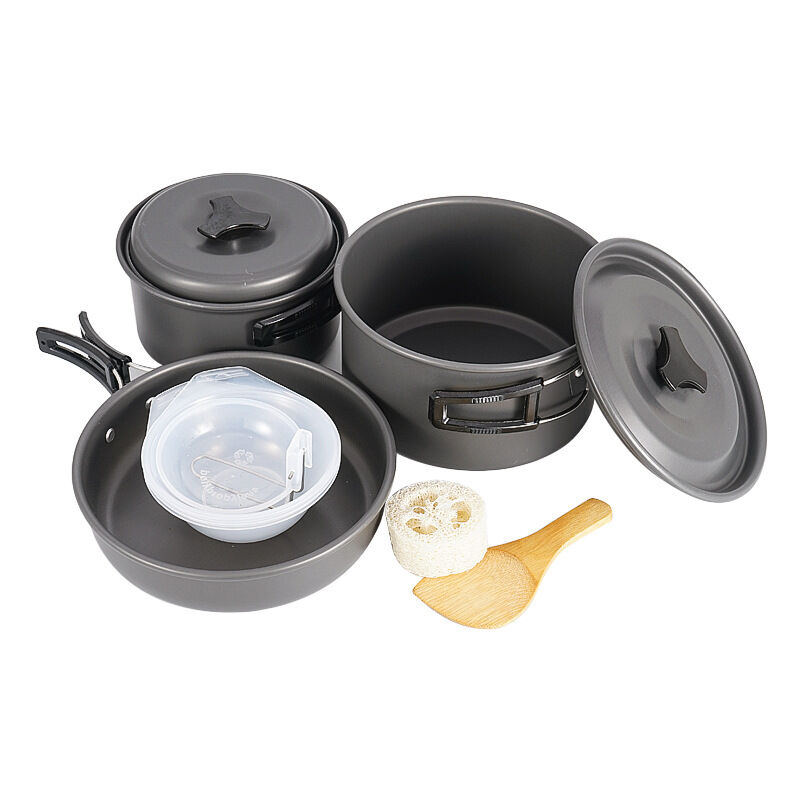 Camping Poêlé en Aluminium, Durable Camping Ultraléger Légères et Compactes, Kit Camping pour Camping, Randonnée, Pique-Nique, Randonnée