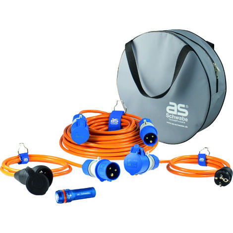 Camping SET Adapterleitung Verlängerungskabel Taschenlampe IP44