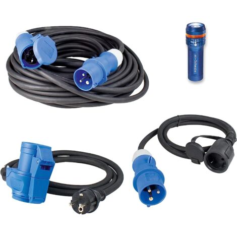 Camping SET Adapterleitung Verlängerungskabel Taschenlampe IP44