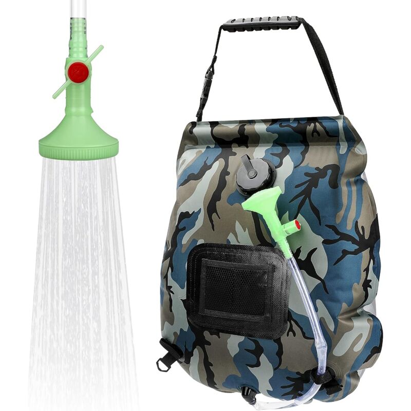 Image of Camping Solar Shower Bag, 20LSolar Portable Shower Bag with 45°C On-Off Switchable Shower Head