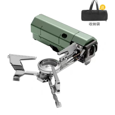 Camping Stove, Foldable Camping Gas Stove, Portable Outdoor Gas Stove with Piezo Ignition, with Foldable Aluminum Windscreen, Used for Camping