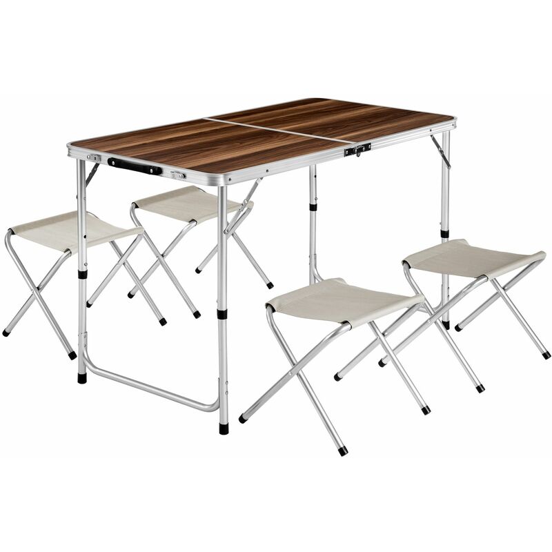 white folding table and chairs