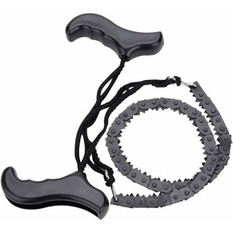 Camping-Taschenkettensäge, Handkettensäge mit Stahlgriffen, Klingenersatz für Überlebensausrüstung, Camping, Jagd (48 cm)