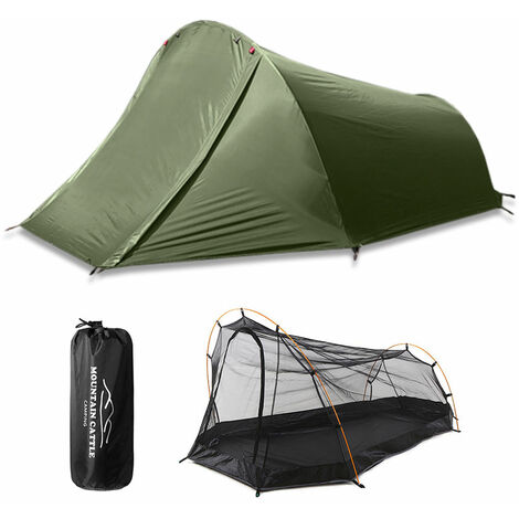 Camping Tente 2 personne exterieure tente pour Camping Velo Randonnee Muntaineering plage, vert armee