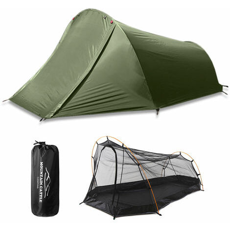 Camping Tente 2 personne exterieure tente pour Camping Velo Randonnee Muntaineering plage, vert armee