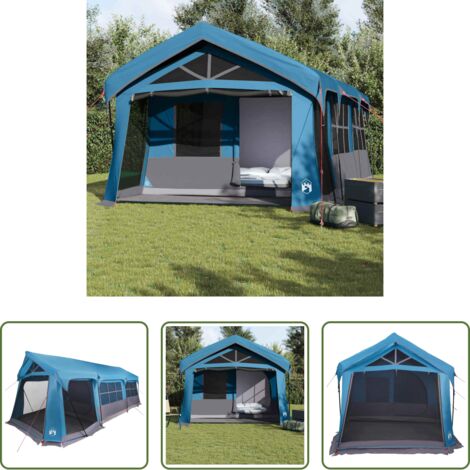 Camping -  Tienda Familiar Azul y gris 620 x 322 x 240 cm Poliéster