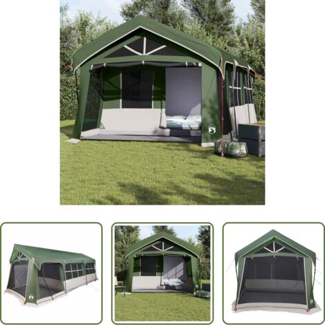 Camping -  Tienda Familiar con techo Verde y 620 x 322 x 240 cm Poliéster