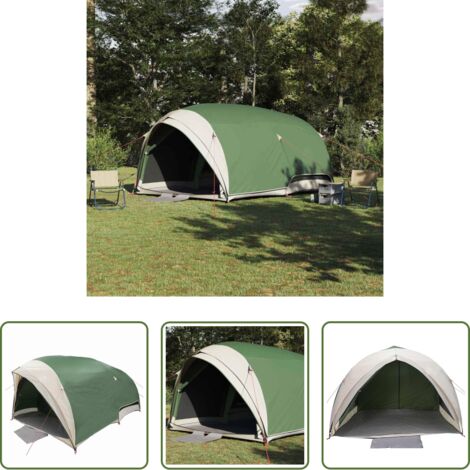 Camping -  Tienda túnel con techo Verde 410 x 285 x 198 cm tafetán