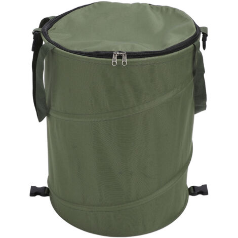 Camping Trash Can Large Capacity Portable Multifunctional 600D Oxford Cloth Pop Up Utility Container with Lid OD Green S