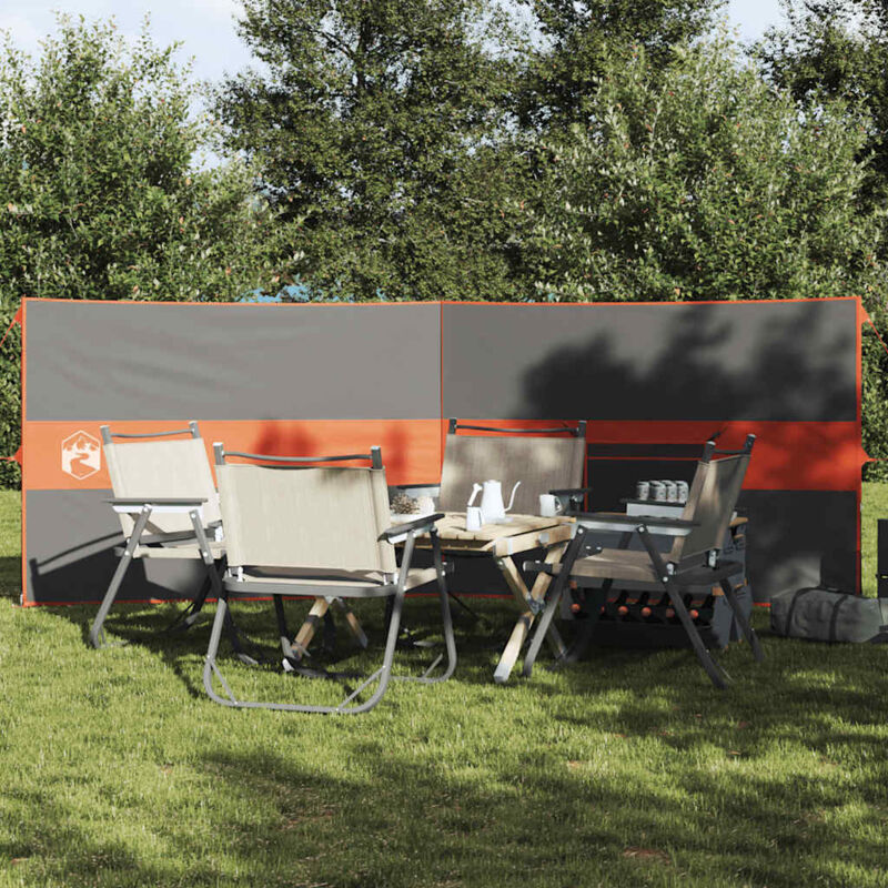 Vidaxl - Camping-windschutz Grau Und Orange 344x120 Cm Wasserdicht