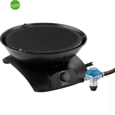 Campingaz 360 grill cv, barbecue da tavolo rotondo da campeggio con coperchio, grill da balcone piccolo gas con potenza 2.200 watt funzionamento con cartuccia gas cv470 plus