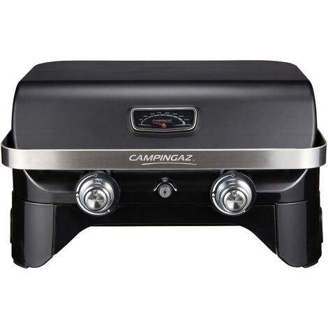 Campingaz – Barbecue à gaz 2 brûleurs 5 kW – Surface de cuisson en fonte 58 x 36 cm – Couvercle en aluminium moulé – Pour repas en extérieur - 2100LX