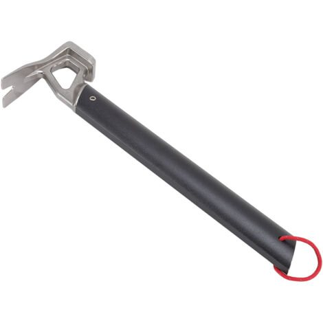 Campinghammer aus Edelstahl, Ochsenhornkopf, Aluminiumgriff, robust für Zeltheringe, schwarz, für den Außenbereich