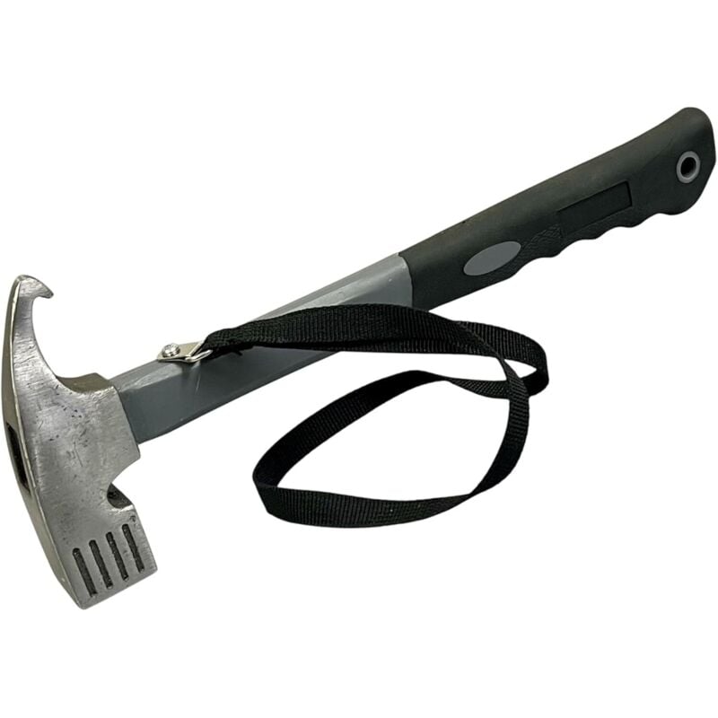 Image of Campinghammer, Zeltnägelzieher, multifunktionales Werkzeug aus Kohlenstoffstahl, für Camping, grau