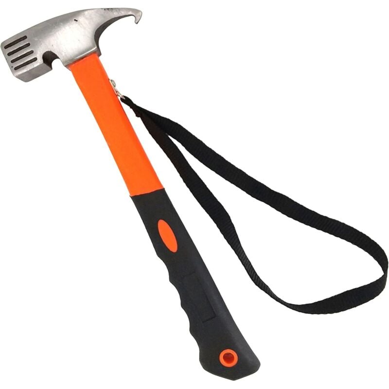Image of Campinghammer, Zeltnägelzieher, multifunktionales Werkzeug aus Kohlenstoffstahl für Camping, orange