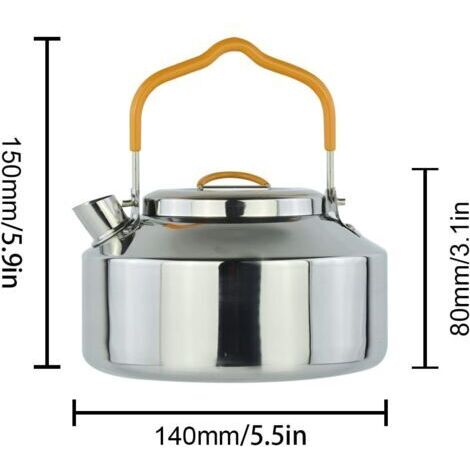 Campingkessel aus Edelstahl, 1 Liter, robust und kompakt, für Angeln/Überleben/Wandern/Outdoor-Aktivitäten/Picknicks