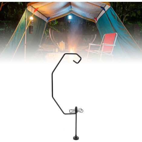 Campinglaternenständer, Wanderlaternenständer, magnetischer Doppelfuß mit Rutenhalter für Angeln/Picknicks