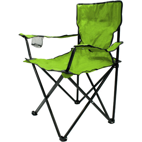 Campingstuhl mit Getränkehalter - limette - Garten Strand Camping Angel Klapp Stuhl mit Tragetasche