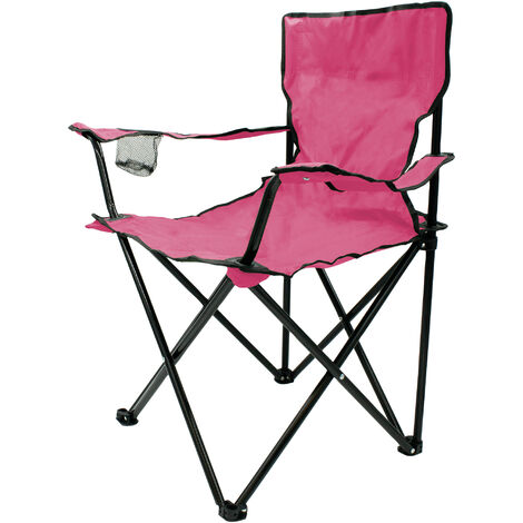Campingstuhl mit Getränkehalter - pink - Garten Strand Camping Angel Klapp Stuhl mit Tragetasche